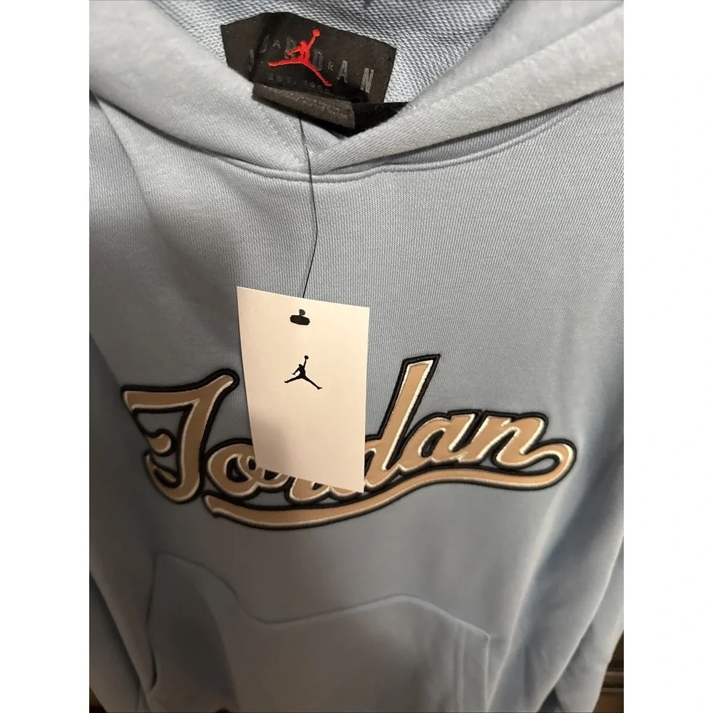 Jordan Flight‎ MVP Fleece Pullover Hoodie Men's Size Medium Light Blue